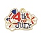 Independence Day Alloy Enamel Pandants, Golden, Word 4th of July, 19x26x1mm, Hole: 1.8mm