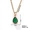 Exquisite Fashion Rose Necklace with Full Rhinestone Water Drop Pendant, 15.75 inch(400mm)
