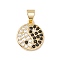 Brass Micro Pave Cubic Zirconia Charms Real 18K Gold Plated, Cadmium Free & Lead Free, Yin-yang, Black, 14x12x3mm, Hole: 3x4mm