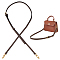 PU Leather Adjustable Bag Straps, with Alloy Swivel Clasp, Coffee, 107.6~123x1.5cm