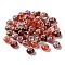 Resin European Beads, with Platinum Plated Brass Core, Rondelle, Dark Red, 13.5x9mm, Hole: 5mm