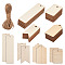 Unfinished Wood Big Pendants, for Jewelry Making, with Jute Twine, Rectangle, BurlyWood, 120x31.5x2.5mm, Hole: 4mm