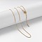 Brass Chain Necklaces, Cable Chain, with Lobster Clasps, Golden, 17 inch