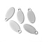 Tarnish Resistant 201 Stainless Steel Pendants, Oval, Stamping Blank Tag, Stainless Steel Color, 15.5x7x0.7mm, Hole: 1.4mm