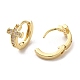 Серьги-кольца из латуни с микропаве из кубического циркония EJEW-A031-24G-2