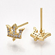 Латунные серьги с цирконом KK-S350-384-2