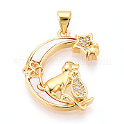 Латунные микропаве прозрачные подвески с фианитом KK-N268-27G