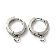 Фурнитура для сережек-колец huggie hoop из нержавеющей стали 201 STAS-A167-01M-P
