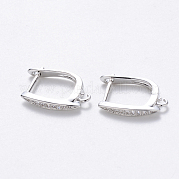 Серьги-кольца из латуни с микропаве из кубического циркония с застежкой сзади KK-T048-033P-NF