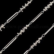 Латунные цепочки с овальными и круглыми бусинами CHC-M025-40S