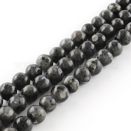 Натуральные круглые бусины из ларвикита X-G-R342-8mm-09-1