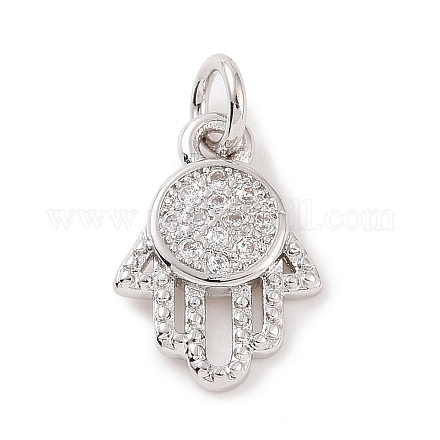 Подвески на ладони из латуни с микропаве из кубического циркония KK-C012-22P-1