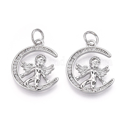 Латунные микро проложить кубического циркония крест подвески ZIRC-T016-01P-1
