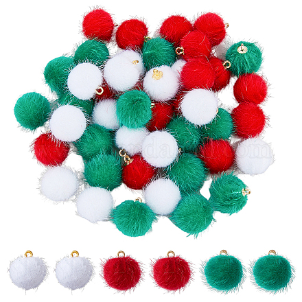 60 шт. подвески из искусственного меха норки 3 цветов DIY-FH0005-67-1