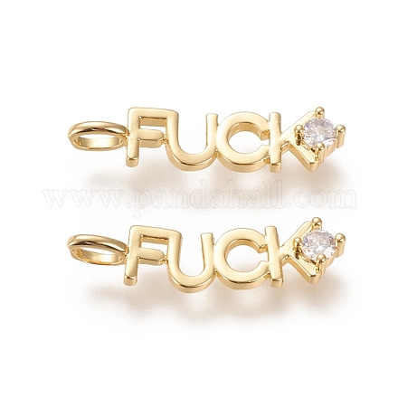 Латунные микропаве прозрачные подвески с фианитом ZIRC-L091-060G-1