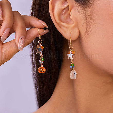 Серьги из сплава из смолы EJEW-P319-02G-1