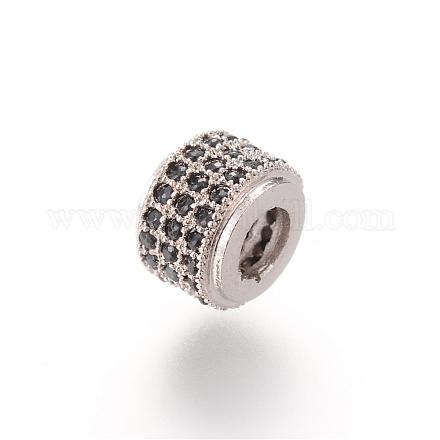 Латунные микро проложить кубического циркония бусы ZIRC-S053-YS013B-4-1