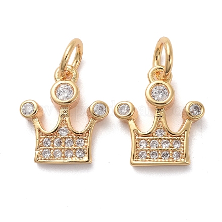 Латунные микропаве прозрачные кубические циркониевые подвески KK-I658-17G-1