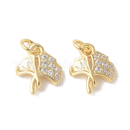 Латунные микропаве прозрачные подвески с фианитом KK-Q031-06G-1