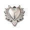 304 Stainless Steel Pendants, Heart Charm, Anti-Tarnish, Stainless Steel Color, 17x16.5x2.5mm, Hole: 1mm