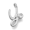 Brass Micro Pave Cubic Zirconia Pendants, Letter Charms, Rack Plating, Long-Lasting Plated, Cadmium Free & Lead Free, Letter Y, 13.5x8x2mm, Hole: 1.6mm