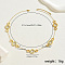 Stainless Steel Crystal Rhinestone Roman Numerals Double Circle Link Chain Necklaces for Women, Golden, 20.28 inch(51.5cm)