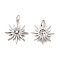 Brass Micro Pave Cubic Zirconia Pendants, Cadmium Free & Nickel Free & Lead Free, with Jump Ring, Sun Charms, Platinum, 20x18x3.5mm, Hole: 2.5mm