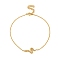 925 Sterling Silver Micro Pave Cubic Zirconia Link Bracelets, Snake, with S925 Stamp, Real 18K Gold Plated, 6-3/4 inch(17cm)