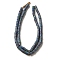 Handmade Nepalese Lampwork Beads, Column with Stripe, Royal Blue, 6~14x5~8mm, Hole: 1.4~3mm, about 52~78pcs/strand, 25.59~25.98''(65~66cm)