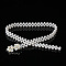 Alloy & Acrylic Imitation Pearl Beaded Elastic Chain Belts, White, Silver Color Plated, Flower, 600~800mm