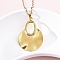 Fan 304 Stainless Steel Pendant Necklaces, Ion Plating(IP), Real 18K Gold Plated, 17.91 inch(45.5cm)