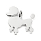 Non-Tarnish 304 Stainless Steel Pendants, with Jump Ring and Glitter, Stamping Blank Tag, Dog Charm, Stainless Steel Color, 24.5x26x1.5mm, Hole: 4mm