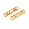 Ion Plating(IP) 304 Stainless Steel Connector Charms, Oval with Moon & Star & Heart Links, Real 18K Gold Plated, 44.5x10.5x3mm, Inner Diameter: 4.5x5.5mm