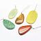 Natural Mixed Stone Pendants, Mixed Shapes, 30~66x18~52x3~14mm, Hole: 2mm