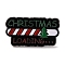 Christmas Theme Word Christmas Loading Enamel Pins, Alloy Brooches for Backpack Clothes, Dark Green, 30x16x1.5mm