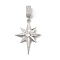 Brass Micro Pave Cubic Zirconia Pendants, Cadmium Free & Lead Free, Star Charms, Platinum, 44x8x4.5mm, Hole: 8x5mm