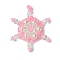 Christmas Seed Beads Beaded Charms, Snowflake Pendants, Pink, 41x4mm, Hole: 3mm