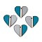 Transparent Resin & Wood Pendants, Heart, Two Tone, Steel Blue, 28~28.2x29.8x3.3mm, Hole: 2mm