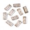 Textured K9 Glass Cabochons, Pointed Back/Random Color Back Plated, Rectangle, Navajo White, 14x7x3mm, about 48pcs/bag