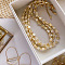 Bohemian Brass & Natural Shell Beaded Necklaces, Golden, Floral White, Star, 15.75 inch(40cm)