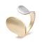 Brass Wide Open Cuff Ring for Women, Cadmium Free & Lead Free, Real 18K Gold Plated & Platinum, Mixed Color, Inner Diameter: 19mm