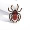 Halloween Alloy Rhinestone Brooch, Spider, Hyacinth, 47x36mm