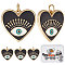 Beebeecraft 1 Box 6Pcs Heart with Eye Charms 18K Gold Plated Enamel Evil Eye Pendant Charms with Jump Rings for Jewellery Making Charm Earrings Necklace DIY Supplies