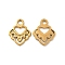 Ion Plating(IP) 304 Stainless Steel Pendants, Heart Charm, Real 18K Gold Plated, 16.5x13.5x1.5mm, Hole: 2.2mm