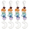Beebeecraft 20Pcs/Box Chakra Stone Pendants 7 Chakra Natural Quartz Gemstones Moon Charm Pendants with Lobster Clasp for DIY Bracelets Necklaces Earrings Jewelry Making