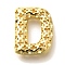 Brass Pendants, Hollow Letter Charms, Rack Plating, Long-Lasting Plated, Cadmium Free & Lead Free, Letter D, 21.5x17x6mm, Hole: 5x2.7mm