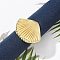 Brass Cuff Finger Rings for Women, Cadmium Free & Lead Free, Real 18K Gold Plated, Shell Shape, 3mm, Inner Diameter: 18mm