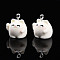 Flocky Resin Pendants, Cat with Platinum Iron Loop, WhiteSmoke, 18~19x16.5x15.5mm, Hole: 2mm