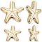 20Pcs 2 Styles Alloy Beads, Lead Free & Nickel Free & Cadmium Free, Starfish/Sea Stars, Real 14K Gold Plated, 14~20x14~20x3.5~4mm, Hole: 1.2~1.6mm, 2 styles, 10pcs/style, 20pcs