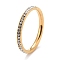 304 Stainless Steel Rhinestone Rings, Golden, US Size 8(18.1mm)